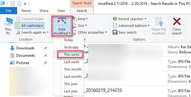 How To Search For Files From A Certain Date Range In Windows 8 And 10