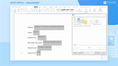 How To Set Character Spacing In Documents Wps Office Academy