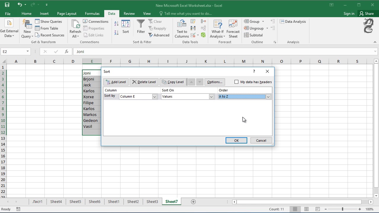 How To Sort In Alphabetical Order In Microsoft Excel Youtube