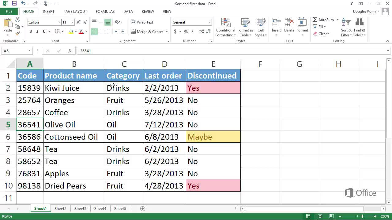 How To Sort Your Related Data In Excel With Tables