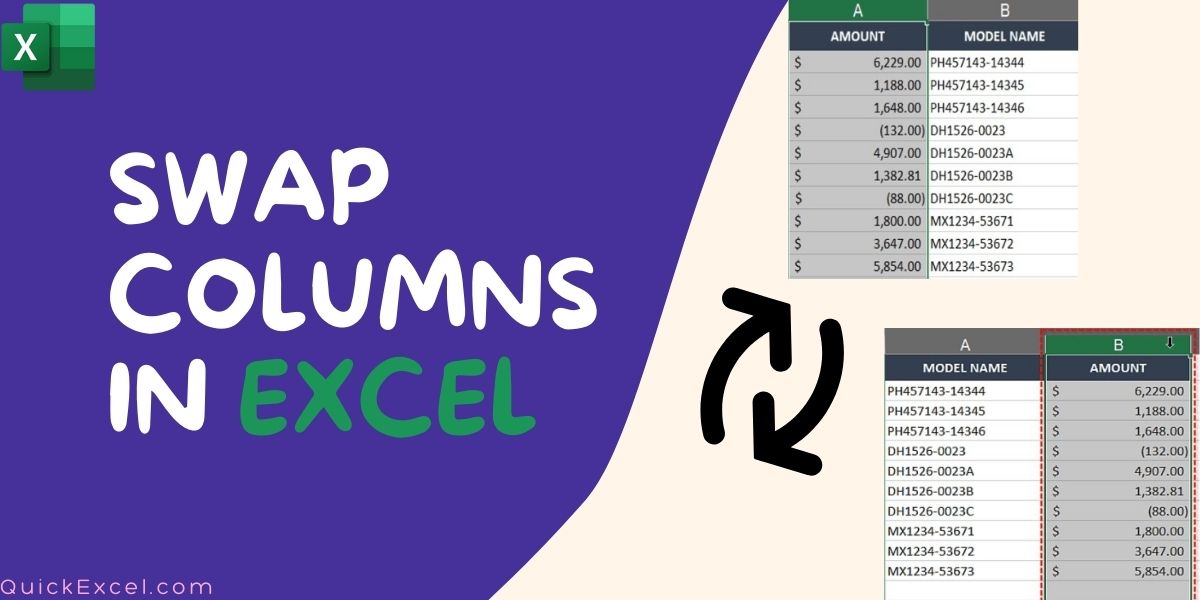 How To Swap Columns In Excel 5 Methods Exceldemy