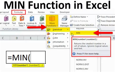 How To Use Min Formula In Excel Excel Min Function Find Minimum