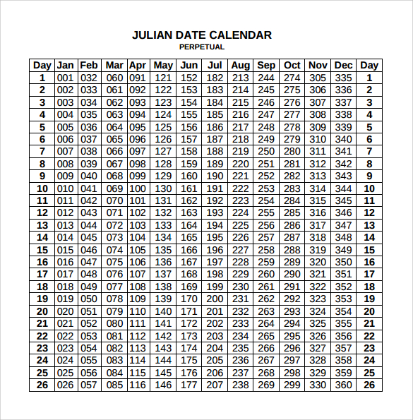 Julian Date Calender 2025 Naomi Hope