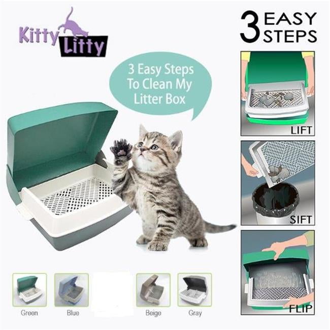 Kitty Litty 1900002212 Cat Litter Box Green Walmart Com