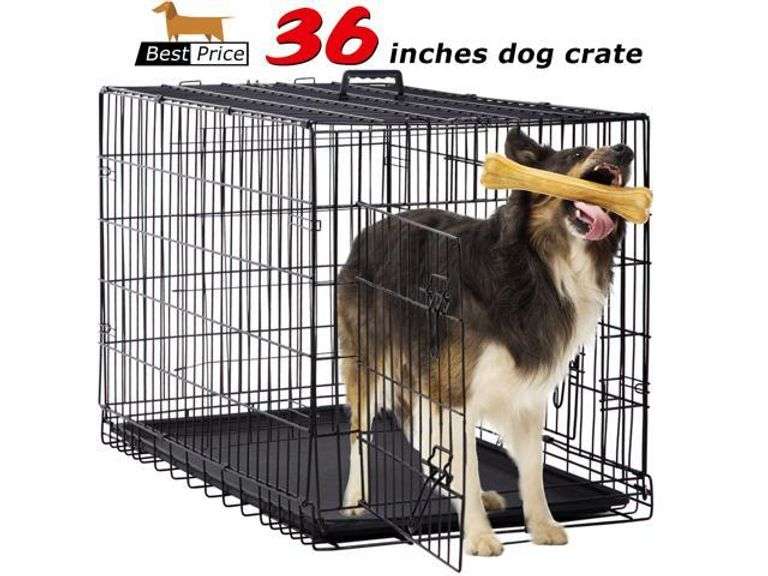 Large Dog Crate Dog Cage Dog Kennel Metal Wiredouble Door Folding Pet