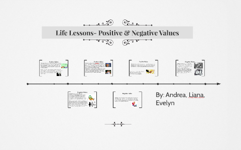 Life Lessons Positive Negative Values By Andrea Barcelos On Prezi