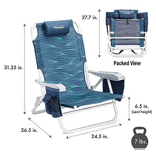 Lightspeed Outdoors Reclining Beach Chair Lightweight Folding Chair