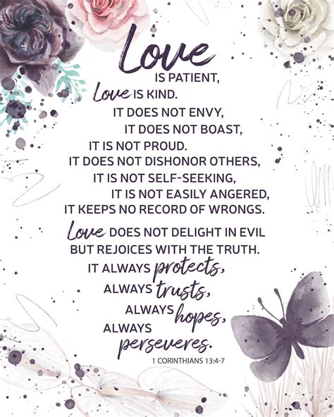 Love Is Patient Love Is Kind 1 Corinthians 13 4 8 Printable Etsy Artofit