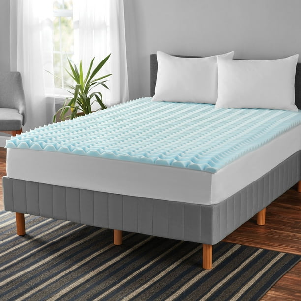 Mainstays 1 5 Inch Memory Foam Mattress Topper Queen Walmart Com