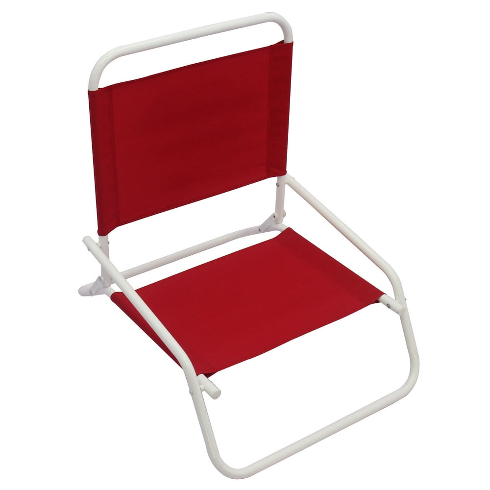 Mainstays Folding Beach Chair Red Walmart Com