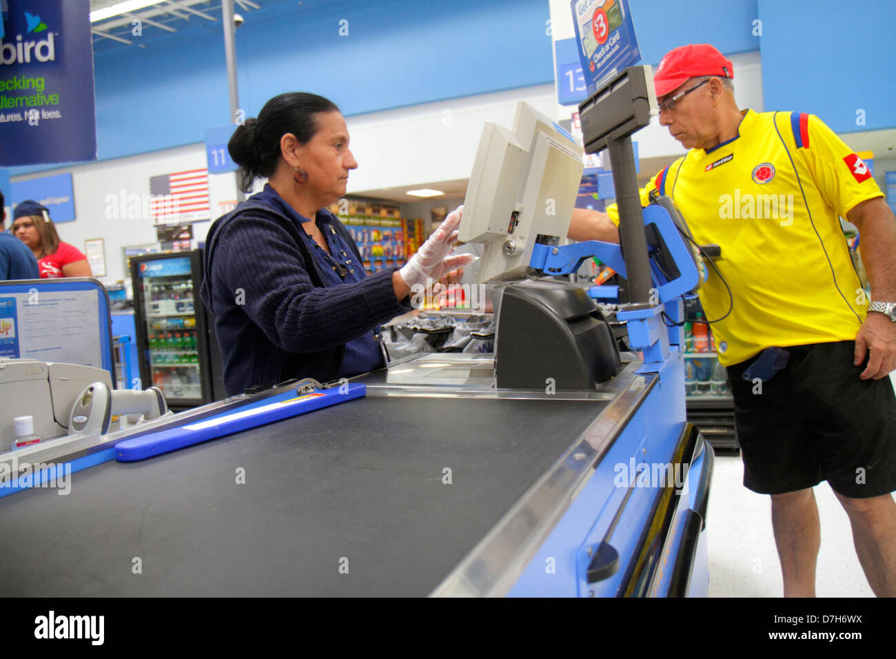 Miami Florida Wal Mart Walmart Discount Shopping Check Out Line Queue