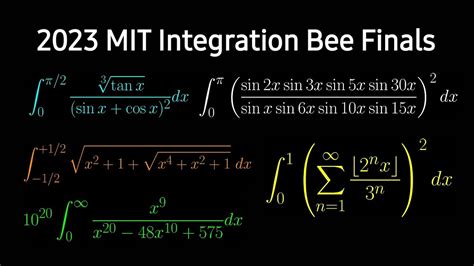 Mit Integration Bee 2023 Solutions Can You Solve This Youtube