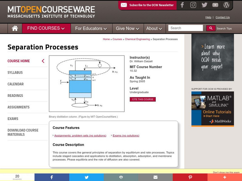 Mit Open Course Ware Courses Chemical Engineering Separation