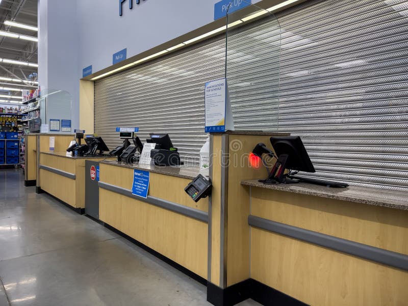 Monroe Wa Usa Circa December 2022 Angled View Of The Pharmacy Counter Inside A Walmart