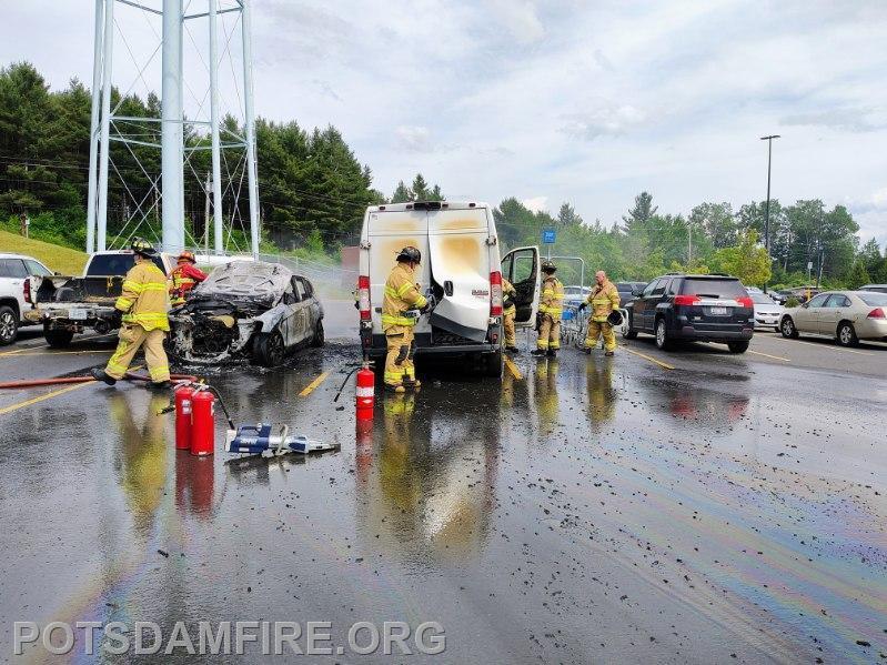 Numerous Vehicles On Fire At Walmart Potsdam Fire Department