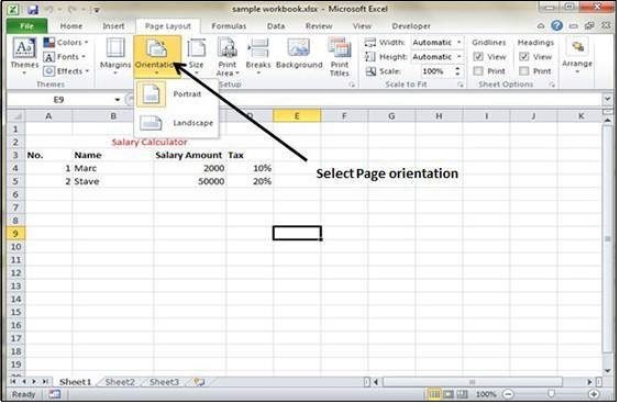 Page Orientation In Excel Excel Tutorial