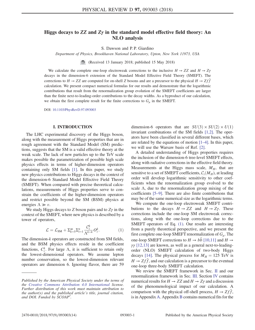 Pdf Higgs Decays To Z Z And Z In The Standard Model Effective Field Theory An Nlo Analysis