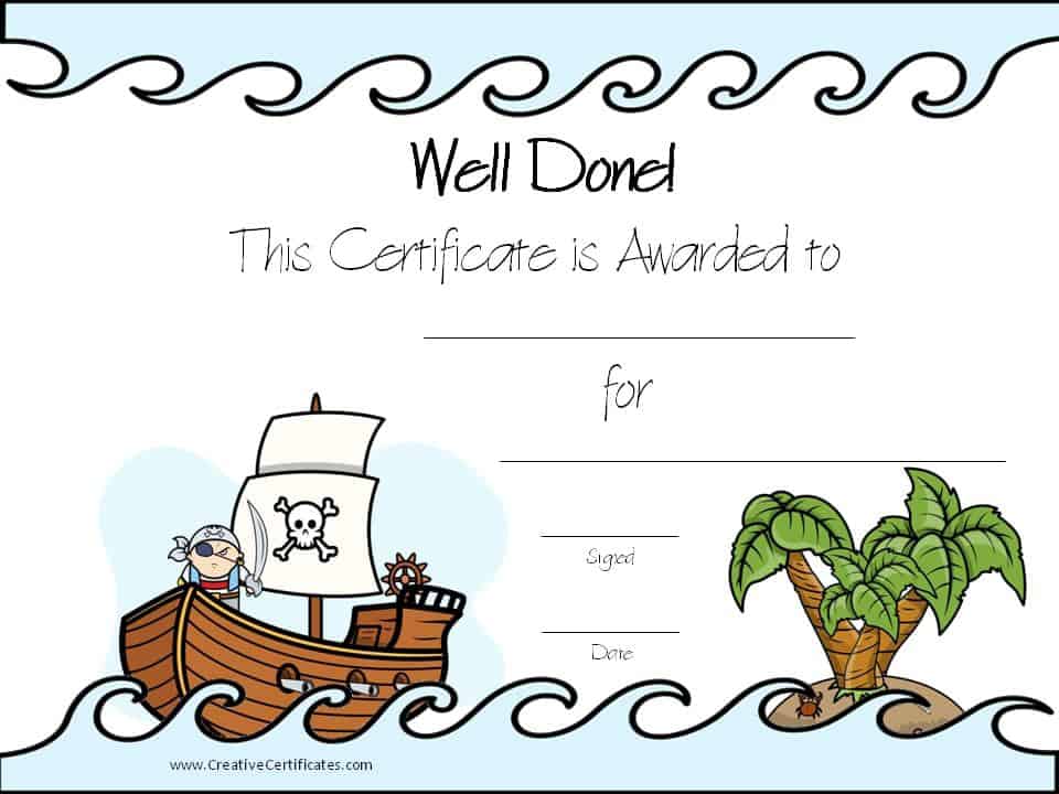 Pirate Certificates Pirates Pirate Theme Certificate