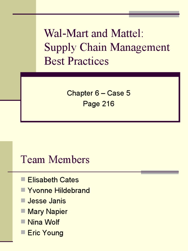 Ppt Wal Mart And Mattel Supply Chain Management Best Practices