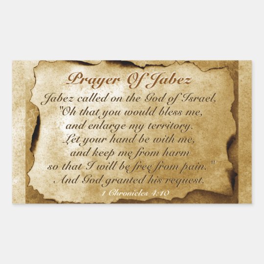 Prayer Of Jabez 1 Chronicles 4 10 Bible Verse Rectangular Sticker Zazzle