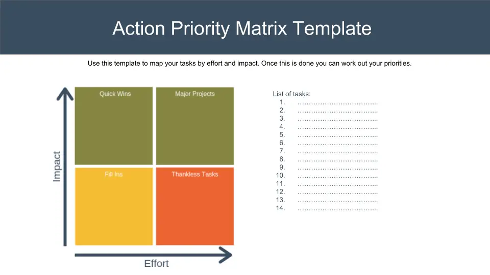 Priority Matrix Excel Template Safaribool