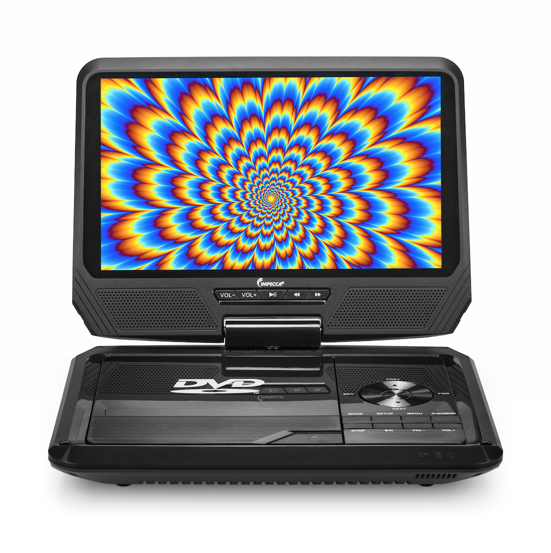 Proscan 9 In Premium Portable Dvd Player With Swivel Screen 5 Hour Battery Headphones Remote And Car Bag Black Pdvd9019