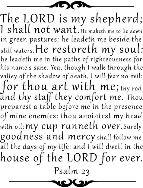 Psalm 23 Niv Christian Bible Verse Quote The Lord Is My Etsy