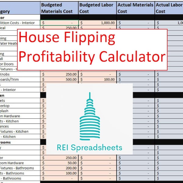 Real Estate Excel Flip Etsy