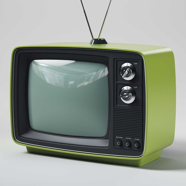 Retro Style 70 Television Set 3D Model