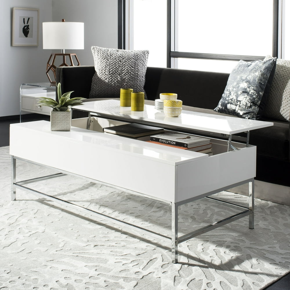 Safavieh Carolina Contemporary Lift Top Coffee Table White Lacquer