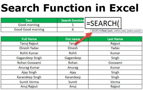 Search In Excel Formula Examples How To Use Search Function