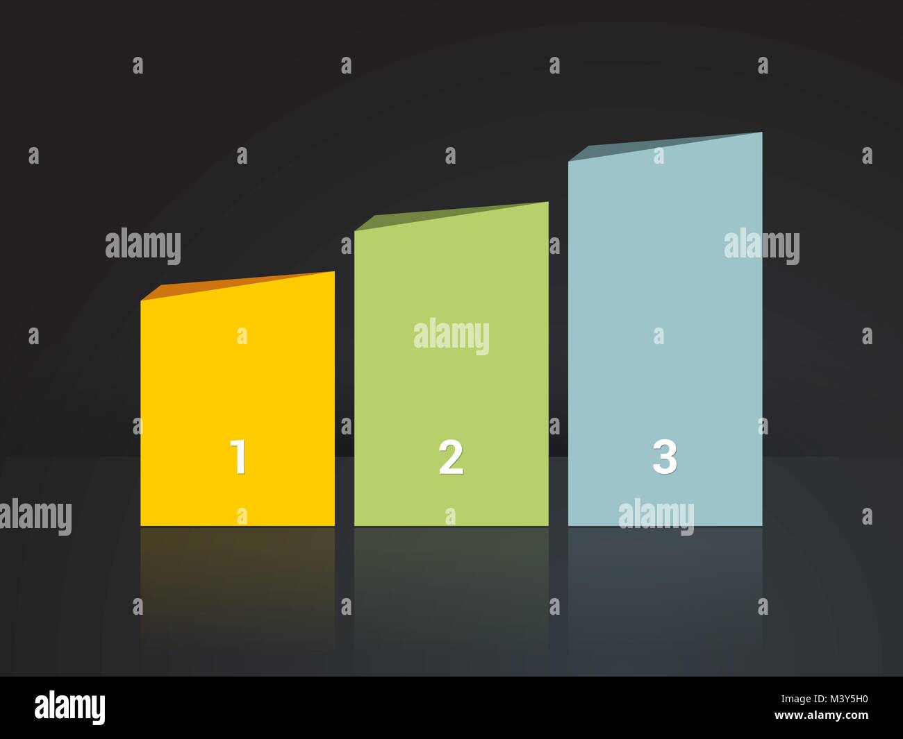 Simplier Threecolumn Chart In Pastel Colors On A Dark Background Stock Illustration Download