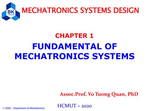 Solution Design Mechatronics System Chapter 1 Overview Of Mechatronics