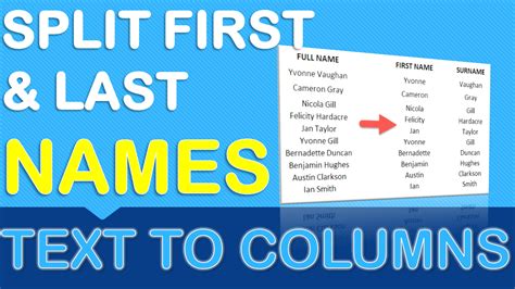 Split First Amp Last Name Using Text To Columns Myexcelonline Names Learning Microsoft Excel