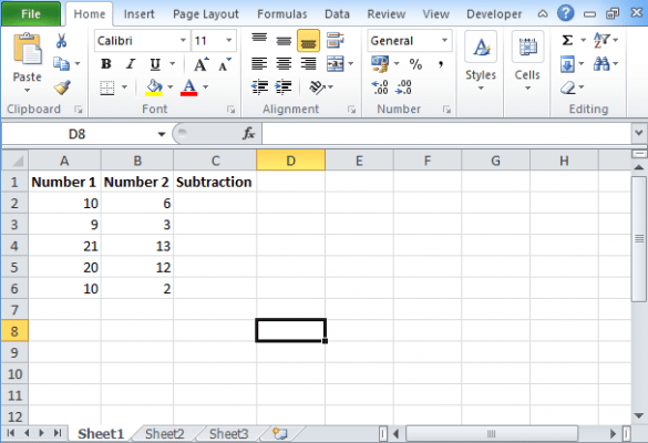 Subtraction Formula In Excel Step By Step Examples