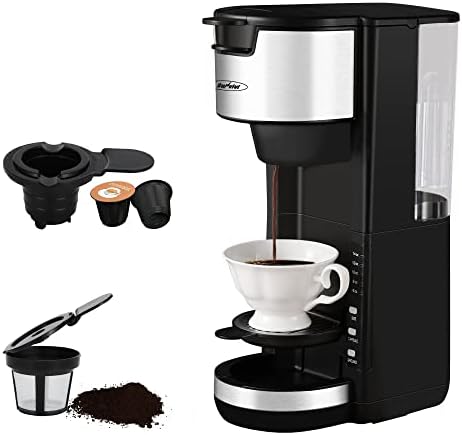 Sunvivi Single Serve Coffee Maker For Single Cup Pod Coffee Ground