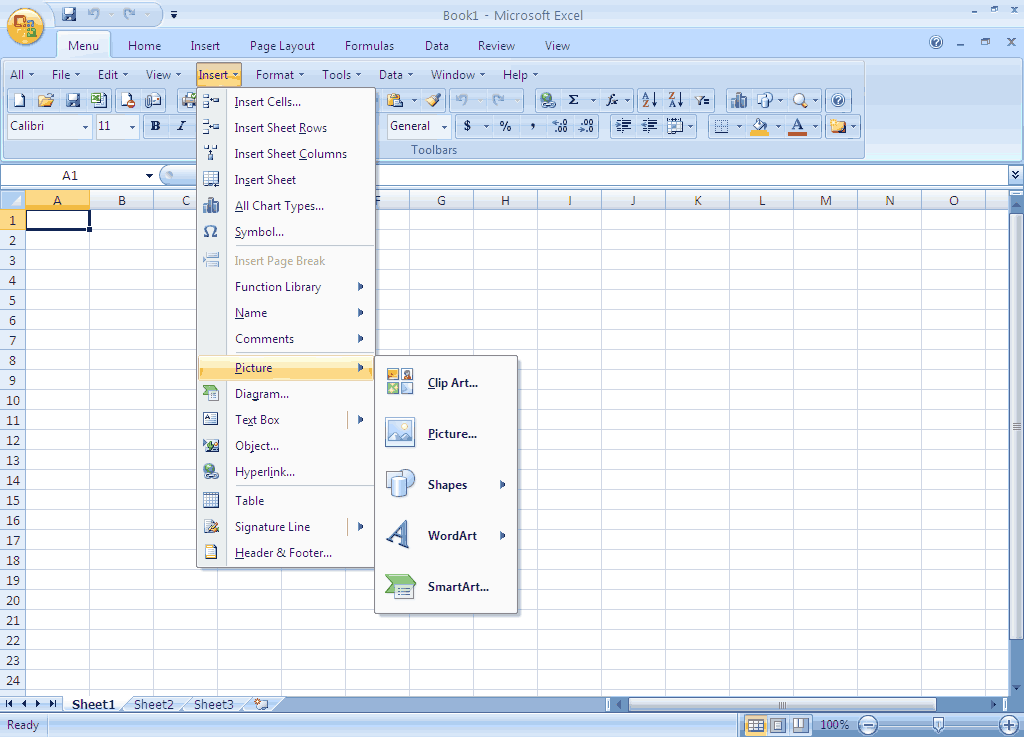 Tool Menu In Excel Word Excel