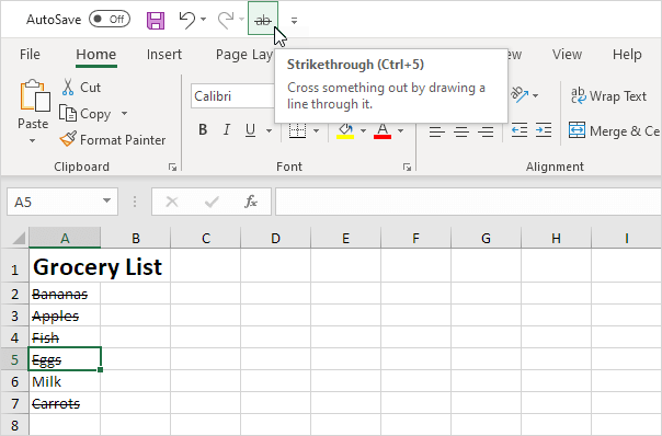 Top 6 Easy Methods To Strikethrough Text In Excel Examples