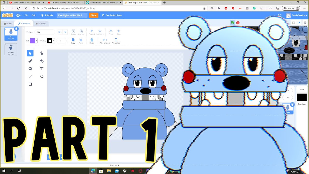 Trying To Work On My Fnaf Game Scratch Youtube