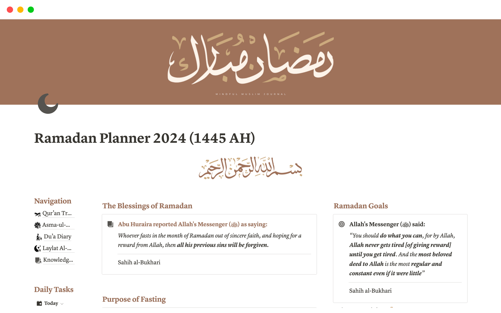 Ultimate Ramadan Planner Notion Template