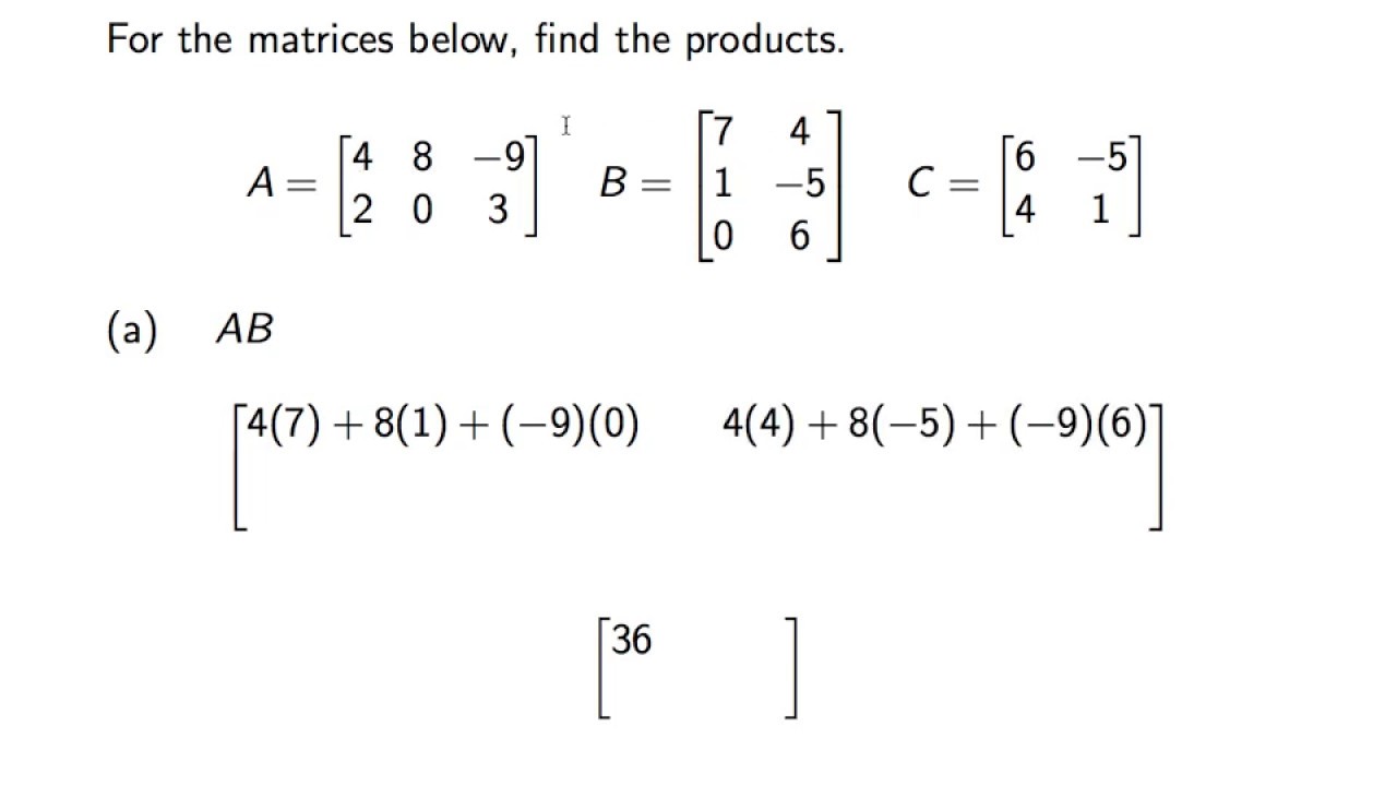 Understanding Matrix Algebra Youtube