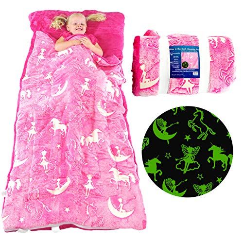 Unicorn Sleeping Bag Glow In The Dark Slumber Bag For Girls 66X30 In