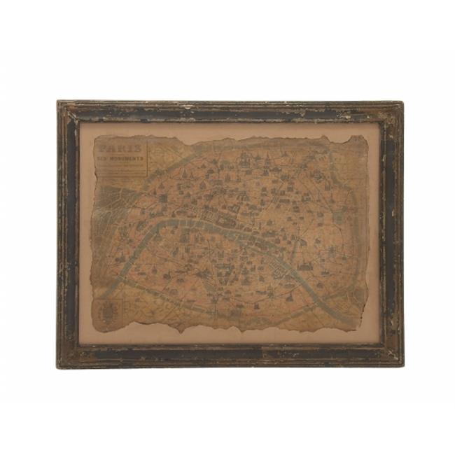 Unmissable And Cool Wooden Antique Map Walmart Com