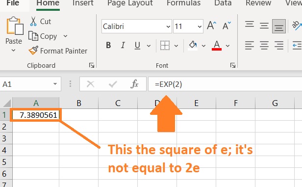 Using E Euler S Number In Excel