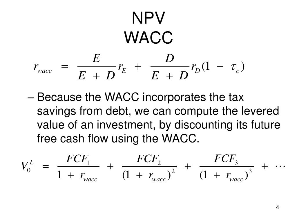 Wacc And Npv Calculate Npv With Wacc Turjn