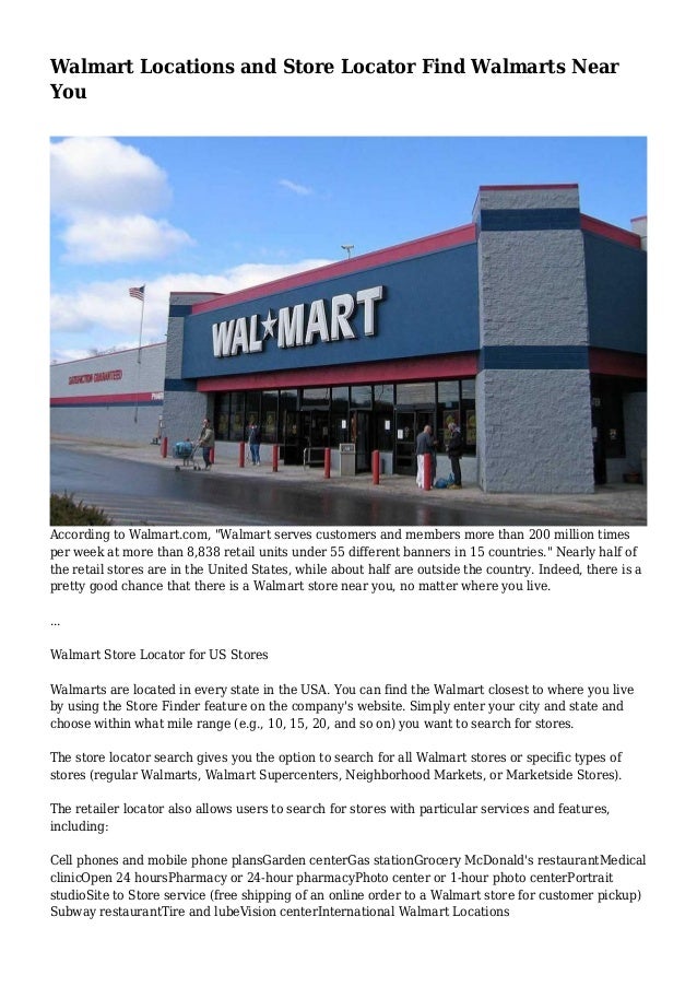 Walmart Locations And Store Locator Find Walmarts Near You