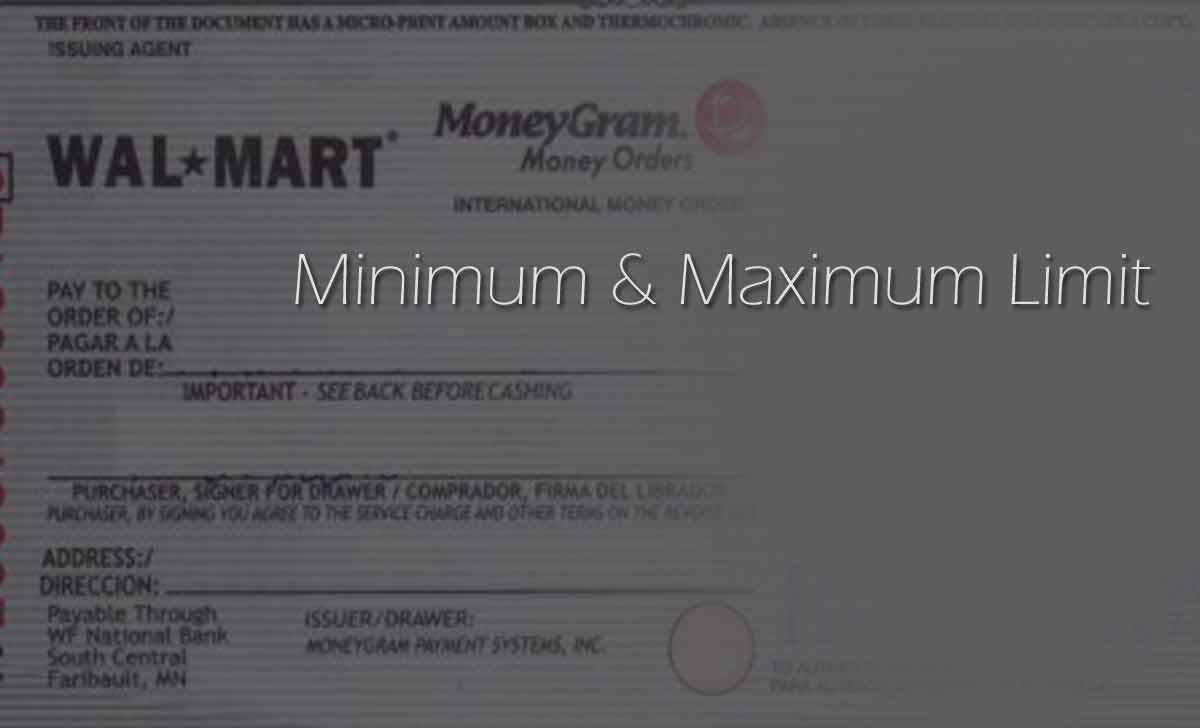 Walmart Money Order Limit For Minimum And Maximum Transaction