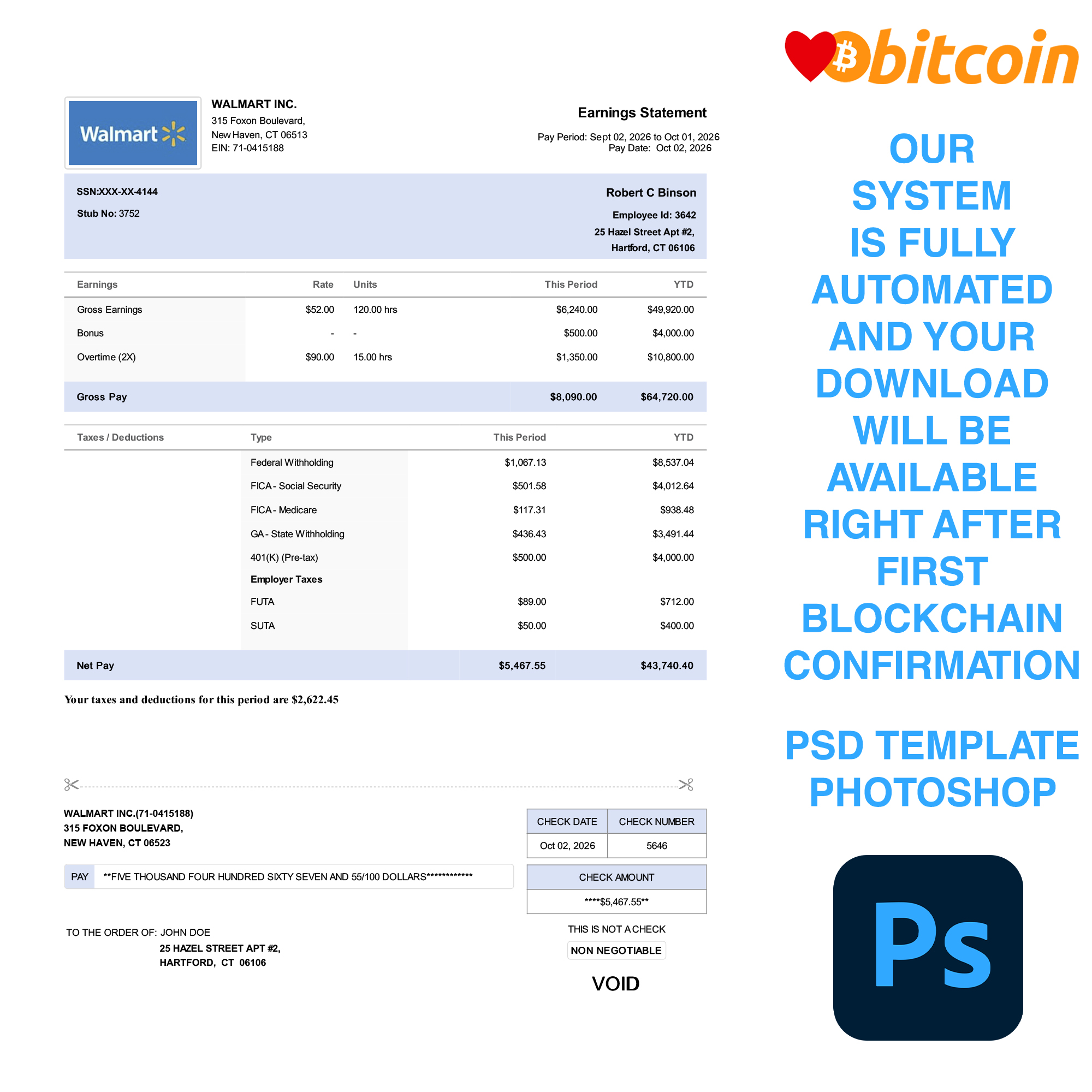 Walmart Paystub Template Templatestate