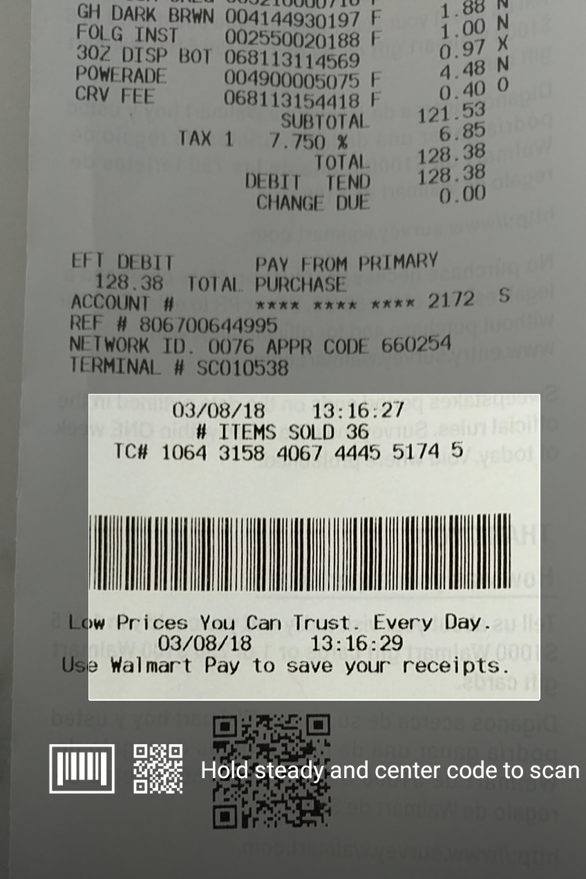 Walmart Receipt Barcode Scanner At Anne Moran Blog