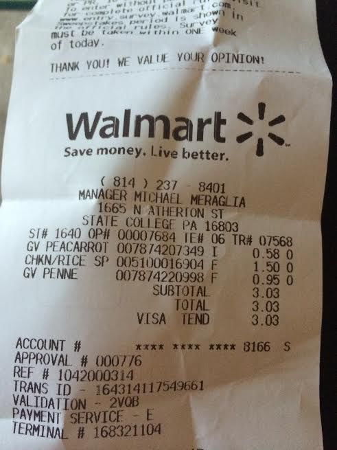 Walmart Receipt Template Statement Template